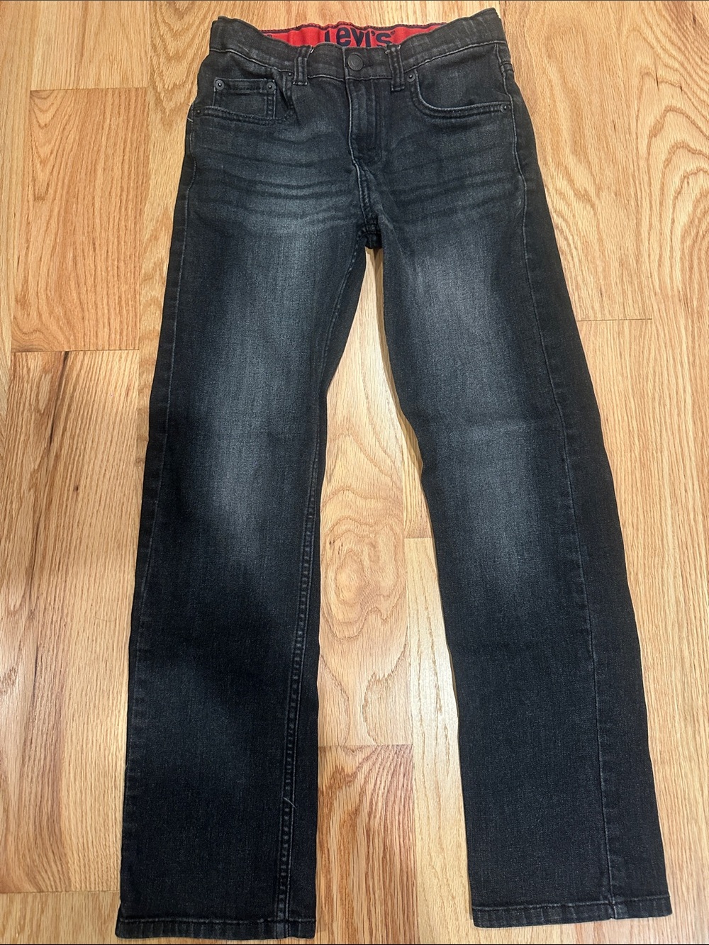 Levi's Black Slim Straight Jeans with Subtle Fade